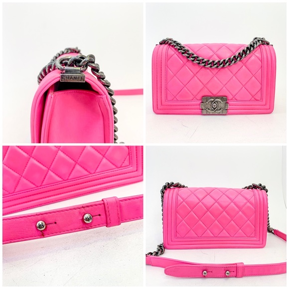 Chanel Hot Pink Boy Bag Medium Authentic - Picture 2 of 7